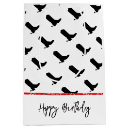 Cowboy Boots Spurs Silhouette Pattern Bandana Mittlere Geschenktüte