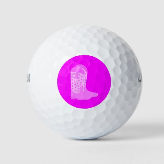 Cowboy Boots Stars Pink Golfball (Vorderseite)