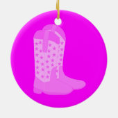 Cowboy Boots Stars Pink Keramik Ornament (Hinten)