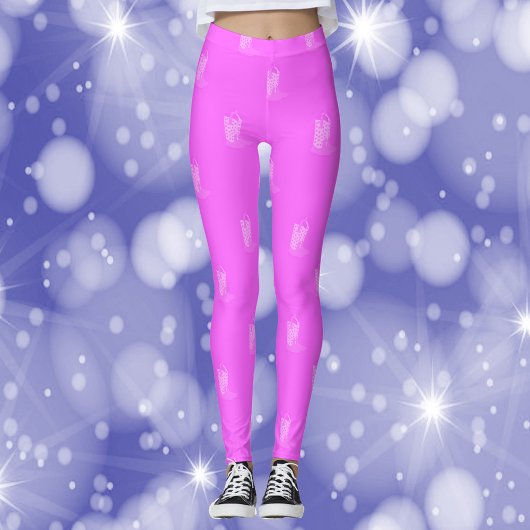 Cowboy Boots Stars Pink Pattern Leggings