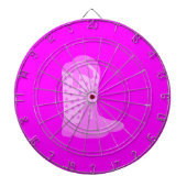 Cowboy Boots Stars Rosa Hintergrund Dartscheibe (vorne)