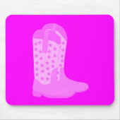 Cowboy Boots Stars Rosa Hintergrund Mousepad (Vorne)