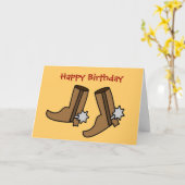 Cowboy Boots statt tanzen Country Western Karte (Gelbe Blume)