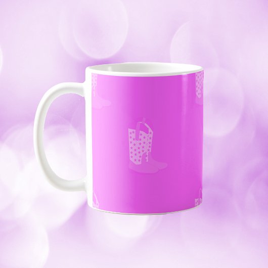 Cowboy Boots Sternenmuster Pink Kaffeetasse