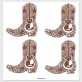 Cowboy Boots Stickers Aufkleber (Blatt)