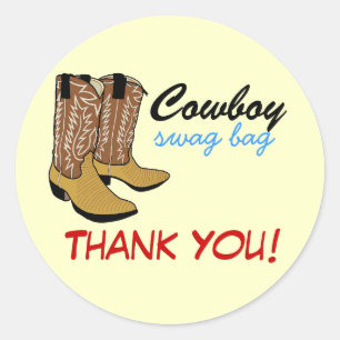 Cowboy Boots - Swag Danke Runder Aufkleber