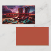 Cowboy Boots, Türkisschmuck in der Wüste (Braun) Visitenkarte (Vorne/Hinten)
