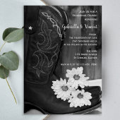 Cowboy Boots und Daisies Hochzeitessen Probe Einladung