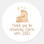 Cowboy Boots und Foal Baby Shower Runder Aufkleber (Vorderseite)