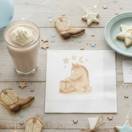 Cowboy Boots und Foal Baby Shower Serviette