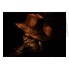 Cowboy Boots und Hat Bronze Western Card