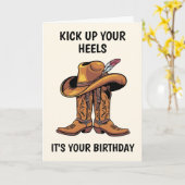 Cowboy Boots und Hut zum Geburtstag Karte (Gelbe Blume)