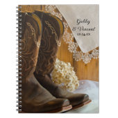 Cowboy Boots und Lace Country Barn Wedding Notizblock (Vorderseite)