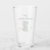 Cowboy Boots Wedding 🤠 Rustic Western Monogram Glas (Rückseite)