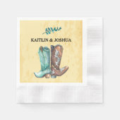 Cowboy Boots Wedding 🤠 Rustic Western Monogram Serviette (Vorderseite)
