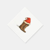 Cowboy Boots Weihnachts-Western Weihnachtsmannmütz Serviette (Ecke)