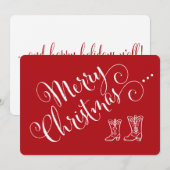 Cowboy Boots Weihnachtskarte Feiertagskarte (Vorne/Hinten)