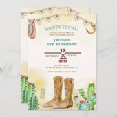 Cowboy Boots Wester Einladung (Vorne/Hinten)