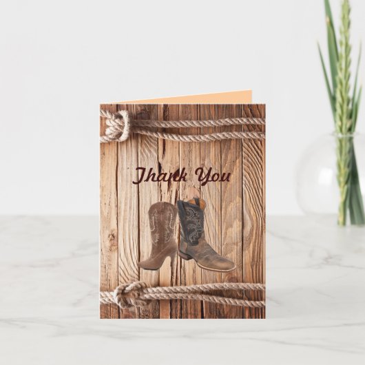 Cowboy Boots Western Land Wedding danke (Vorderseite)