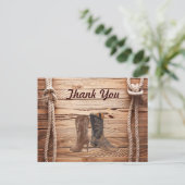Cowboy Boots Western Land Wedding danke Postkarte (Stehend Vorderseite)
