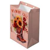 Cowboy Boots , wie mein Boots Sonnenblume Mittlere Geschenktüte (Vorderseite Schrägansicht)