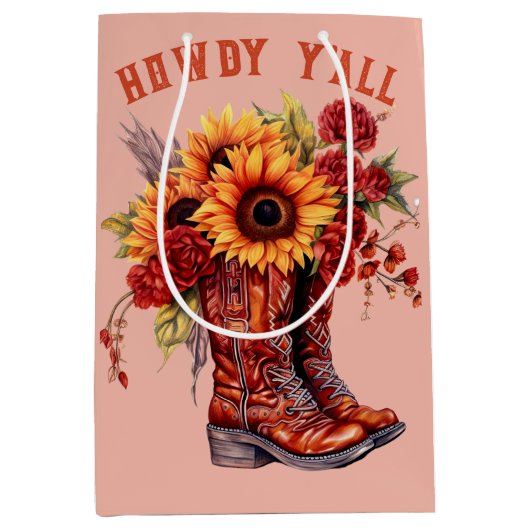 Cowboy Boots , wie mein Boots Sonnenblume Mittlere Geschenktüte (Vorderseite)