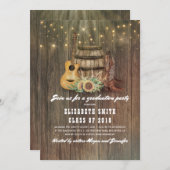 Cowboy Boots Wine Barrel Country Graduation Party Einladung (Vorne/Hinten)