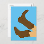 Cowboy Boots Yee-Haw Postkarte (Vorne/Hinten)
