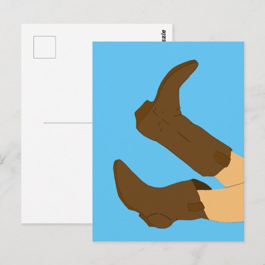 Cowboy Boots Yee-Haw Postkarte (Vorne/Hinten)