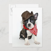 Cowboy Boston Postkarte (Vorne/Hinten)