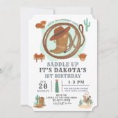 Cowboy Boy Birthday Einladung (Vorderseite)
