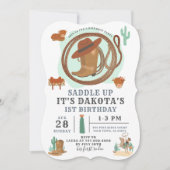 Cowboy Boy Birthday Einladung (Vorderseite)