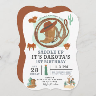 Cowboy Boy Birthday Einladung