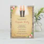 Cowboy-Brautdusche/Rustikale Bridal Einladung (Stehend Vorderseite)