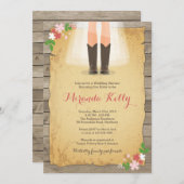 Cowboy-Brautdusche/Rustikale Bridal Einladung (Vorne/Hinten)