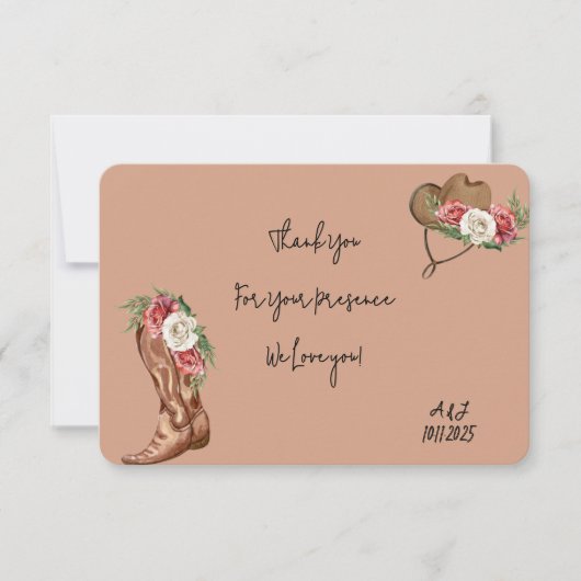 Cowboy Brautparty danke (Vorderseite)