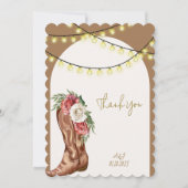 Cowboy Brautparty Dankeschön Karte (Vorderseite)
