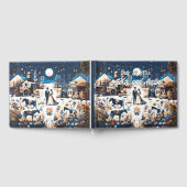 Cowboy & Bride Blue Western Style Wedding Gästebuch (Voll)