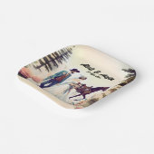 Cowboy, Bride & Horse Wedding Pappteller (Gewinkelt)