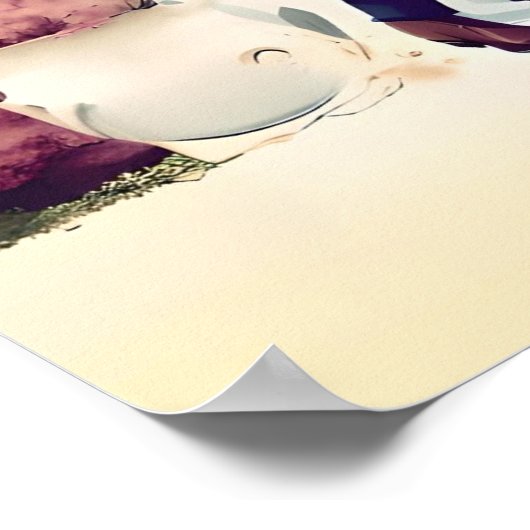 Cowboy, Bride & Horse Wedding Poster (Ecke)