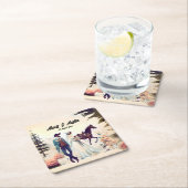 Cowboy, Bride & Horse Wedding Rechteckiger Pappuntersetzer (Vor Ort)