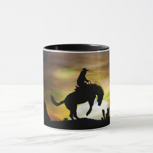 Cowboy Bronc Rider Bucking Horse Tasse (Zentrum)