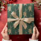Cowboy Bull Western Dark Green Christmas Geschenkpapier