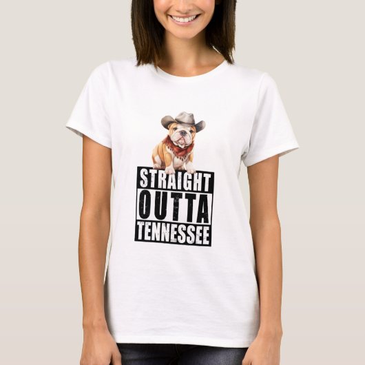 Cowboy Bulldog Straight Outight Tennessee T-Shirt (Vorderseite)