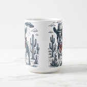 Cowboy-Bulldog-Vintage Alien Western Kaffeetasse (Mittel)