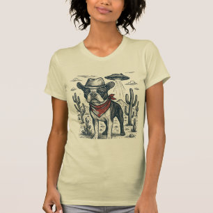 Cowboy-Bulldog-Vintage Alien Western T-Shirt