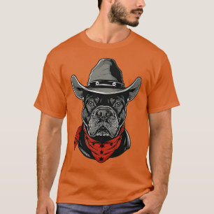 Cowboy Bulldogge Hund T-Shirt
