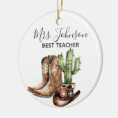 Cowboy Cactus Best Teacher Gift Keramik Ornament (Links)
