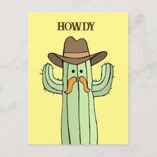 Cowboy Cactus Howdy Postkarte