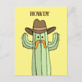Cowboy Cactus Howdy Postkarte (Vorderseite)